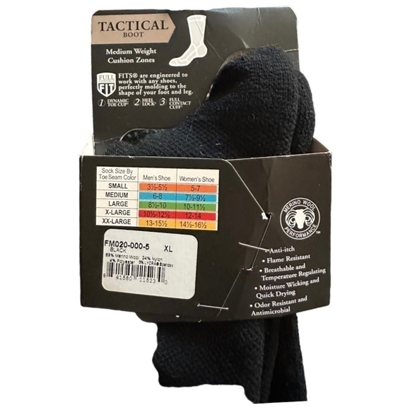 NWT FITS Socks Light Tactical Socks Boot Socks Unisex Socks Black Crew Socks - Picture 4 of 4